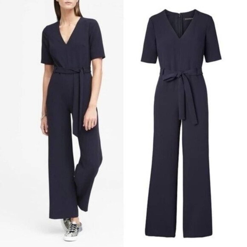 Banana republic navy jumpsuit